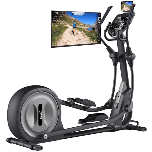 Skandika Crosstrainer Carbon P28-R | Ellipsentrainer für Zuhause, 28 kg Schwungmassensystem, App kompatibel, Bluetooth-Lautsprecher, bis 150 kg, 16 Widerstandsstufen| Fitnessgerät Ausdauertraining von Skandika