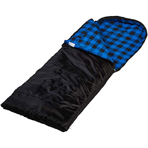 skandika Dundee Decken-Schlafsack, Luxus-Qualität, Baumwolle/Flanell Innenfutter, bis -20°C, 220x80 cm, koppelbar (Schwarz RV rechts) von Skandika