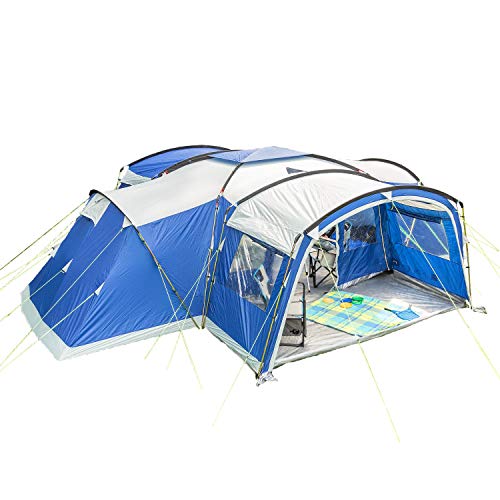 Skandika Familienzelt Nimbus für 12 Personen Sleeper Protect | Campingzelt mit 3 abgedunkelten und schwarzen Schlafkabinen, eingenähter Zeltboden, wasserdicht, 5000 mm Wassersäule, 2,15m Stehhöhe von Skandika