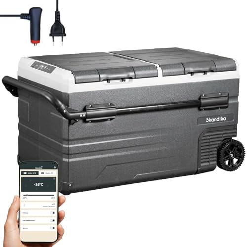 Skandika Gefrierbox Routa 115 L | Kompressor Kühlbox +20 ° bis -20 °C | App-Steuerung, 2 Zonen, Autokühlschrank mit 2 Fächern, leise, Eco-Mode| Camping Kühlschrank für Auto, LKW, Bus, Camper Skandika Gefrierbox Routa 115 L | Kompressor Kühlbox +20 ° bis -20 °C | App-Steuerung, 2 Zonen, Autokühlschrank mit 2 Fächern, leise, Eco-Mode| Camping Kühlschrank für Auto, LKW, Bus, Camper von Skandika