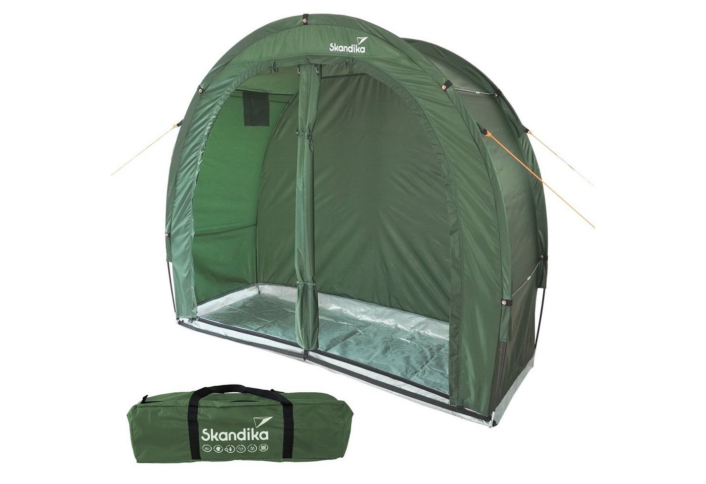 Skandika Gerätezelt Storage Tent S/L Fahrradgarage 1,7 m Stehhöhe, wasserdicht, winterfest, mit Boden, Lagerzelt, Unterstand, Garten, Outdoor, Camping von Skandika