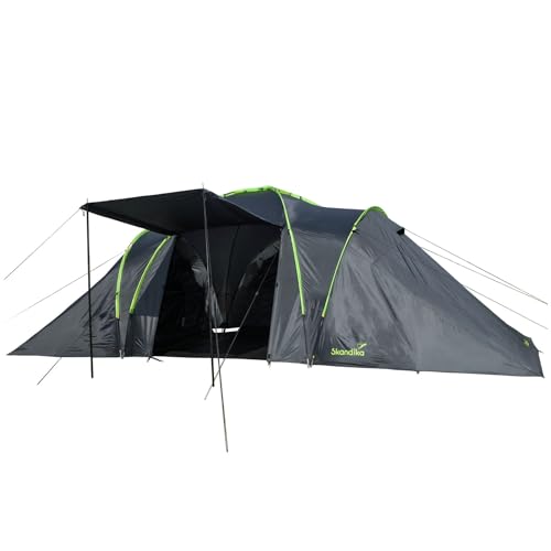 Skandika Kuppelzelt Daytona XXL 6 Personen | Familienzelt mit 3 großen Schlafkabinen, 3000 mm Wassersäule, 195 cm Stehhöhe, Moskitonetze, Sonnensegel | Campingzelt für Familie und Freunde, Festival Skandika Kuppelzelt Daytona XXL 6 Personen | Familienzelt mit 3 großen Schlafkabinen, 3000 mm Wassersäule, 195 cm Stehhöhe, Moskitonetze, Sonnensegel | Campingzelt für Familie und Freunde, Festival von Skandika