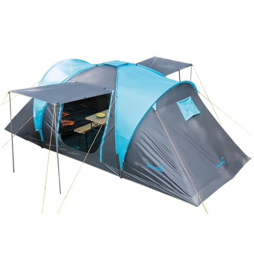 Skandika Kuppelzelt Hammerfest Protect für 4 Personen | Campingzelt mit eingenähtem Zeltboden, 2 m Stehhöhe, 2 Schlafkabinen, 2 Eingänge, Moskitonetze, 3000 mm Wassersäule, Zelt zum Campen Skandika Kuppelzelt Hammerfest Protect für 4 Personen | Campingzelt mit eingenähtem Zeltboden, 2 m Stehhöhe, 2 Schlafkabinen, 2 Eingänge, Moskitonetze, 3000 mm Wassersäule, Zelt zum Campen von Skandika