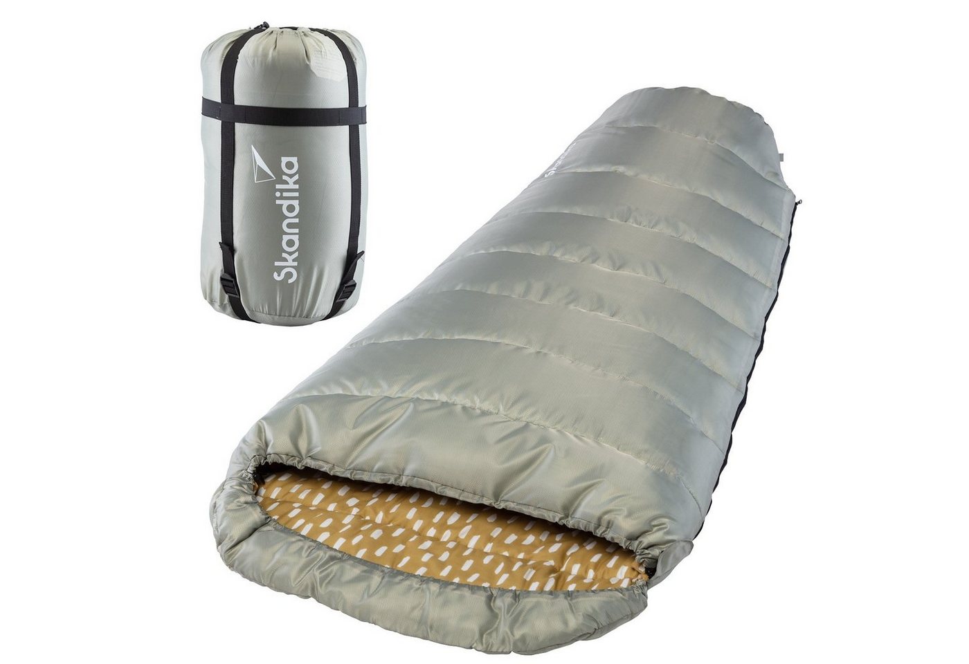 Skandika Mumienschlafsack Vegas Schlafsack XXL für Erwachsene, Camping, koppelbar, breit, groß, Doppelschlafsack, 3 Jahreszeiten, bis -12°C, 220 x 110 cm, Packsack von Skandika