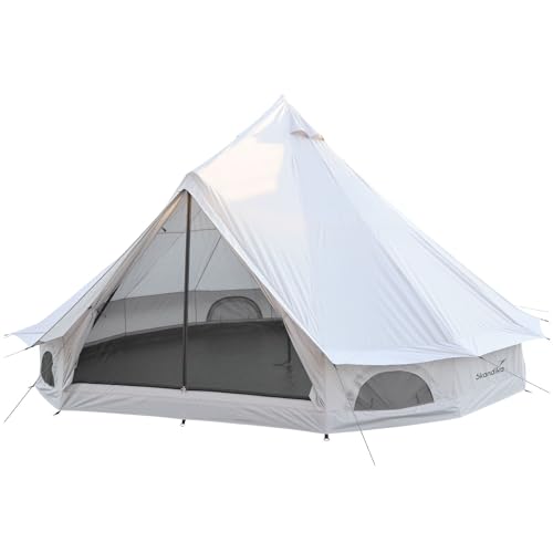 Skandika Tipi Kuopio 400 Protect für 8 Personen | Camping Zelt, recyceltes Oxford-Zeltmaterial, 250 cm Stehhöhe, 3000 mm Wassersäule, Moskitonetz, eingenähter Zeltboden | Glampingzelt, Familienzelt Skandika Tipi Kuopio 400 Protect für 8 Personen | Camping Zelt, recyceltes Oxford-Zeltmaterial, 250 cm Stehhöhe, 3000 mm Wassersäule, Moskitonetz, eingenähter Zeltboden | Glampingzelt, Familienzelt von Skandika