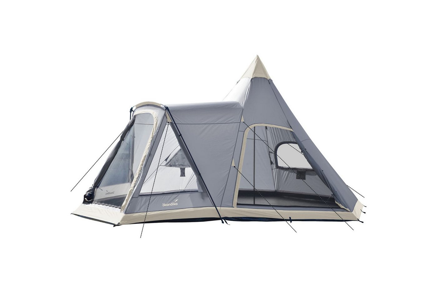 Skandika Tipi-Zelt 460 Protect Plus, Campingzelt mit eingenähtem Zeltboden, Vorraum, Personen: 6, 2-3 m Stehhöhe, UV 50+, 3000 mm Wassersäule, für 6 Mann, Outdoor Skandika Tipi-Zelt 460 Protect Plus, Campingzelt mit eingenähtem Zeltboden, Vorraum, Personen: 6, 2-3 m Stehhöhe, UV 50+, 3000 mm Wassersäule, für 6 Mann, Outdoor von Skandika