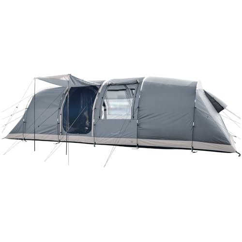 Skandika Tunnelzelt Casablanca 8 Protect | Camping Zelt mit 2 Schlafkabinen, dunkle Schlafkabine, eingenähter Zeltboden, 3000 mm Wassersäule, 2m Stehhöhe, Moskitonetz | Familienzelt Skandika Tunnelzelt Casablanca 8 Protect | Camping Zelt mit 2 Schlafkabinen, dunkle Schlafkabine, eingenähter Zeltboden, 3000 mm Wassersäule, 2m Stehhöhe, Moskitonetz | Familienzelt von Skandika