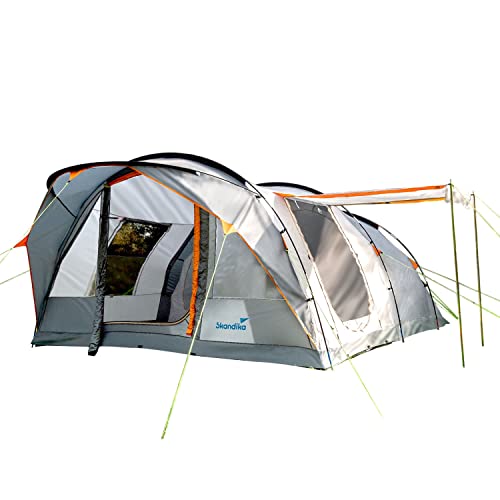 Skandika Tunnelzelt Egersund für 5 Personen | Camping Zelt mit Sleeper Technologie, eingenähter Zeltboden, nachtschwarz Schlafkabine, 2 m Stehhöhe, wasserdicht, 5000 mm Wassersäule | Outdoor von Skandika