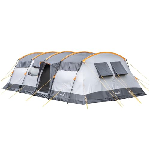 Skandika Tunnelzelt Hurricane für 8 Personen | Camping Zelt mit eingenähtem Zeltboden, Sleeper Technology, 2 Schlafkabinen, 5000 mm Wassersäule, Moskitonetze, 215 cm Stehhöhe | Großes Familienzelt Skandika Tunnelzelt Hurricane für 8 Personen | Camping Zelt mit eingenähtem Zeltboden, Sleeper Technology, 2 Schlafkabinen, 5000 mm Wassersäule, Moskitonetze, 215 cm Stehhöhe | Großes Familienzelt von Skandika