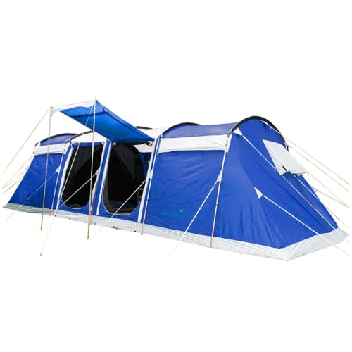 Skandika Tunnelzelt Montana Sleeper Protect 10 Personen | Camping Zelt mit eingenähtem Zeltboden, Sleeper Technologie, Schwarze Schlafkabinen, 5000 mm Wassersäule, Moskitonetze | Familienzelt Skandika Tunnelzelt Montana Sleeper Protect 10 Personen | Camping Zelt mit eingenähtem Zeltboden, Sleeper Technologie, Schwarze Schlafkabinen, 5000 mm Wassersäule, Moskitonetze | Familienzelt von Skandika