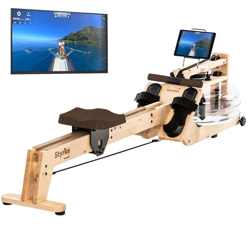 Skandika Wasserrudergerät Styrke Premium | Made in Germany, Zirbe aus Österreich, Rudergerät Wasser aus Holz, Kinomap App-Funktion, Rudermaschine für Zuhause, bis 180 kg Skandika Wasserrudergerät Styrke Premium | Made in Germany, Zirbe aus Österreich, Rudergerät Wasser aus Holz, Kinomap App-Funktion, Rudermaschine für Zuhause, bis 180 kg von Skandika