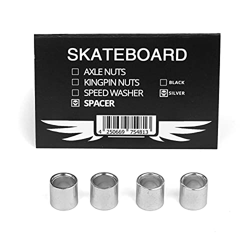 Skateboard Hardware Spacer Bearing Sleaves Set Silver - Longboard Achsen Spacer Set für Kugellager von Skateboard