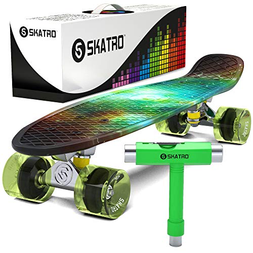 Skatro Mini Cruiser Skateboard 55,9 x 15,2 cm Retro-Stil Kunststoff Board wird komplett geliefert Skatro Mini Cruiser Skateboard 55,9 x 15,2 cm Retro-Stil Kunststoff Board wird komplett geliefert von Skatro