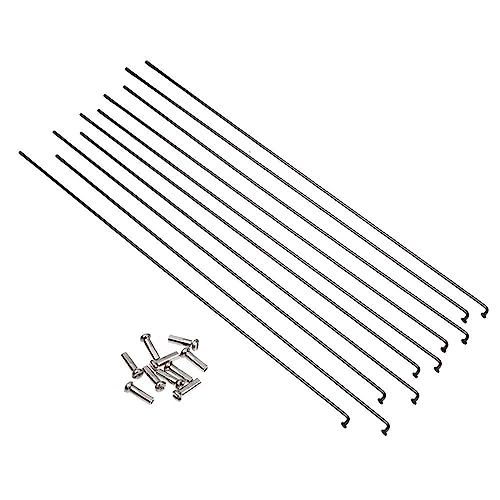 10 Sets 14 g Edelstahl-Speichen mit Nippeln für den Außenbereich, Mountainbike, Rennrad, hochfeste Speichen, Drähte, Reparaturwerkzeug (270 mm) von Skday