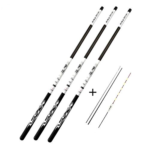 Hand Pole Angelrute Carbon-Faser-Fischerei-Rod Frischwasser Teleskop Angelrute 2.7M-10M Ultra Light(9m) von Skdvy