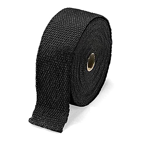 Skdvy Auspuffband HitzebestäNdig Motorrad5m Rolle Fiberglas Hitzeschild Auspuff Header Rohr Wärme Wickelband Wärmeschutz Krawatten Kit Auspuffleitung Insulat(Black) von Skdvy