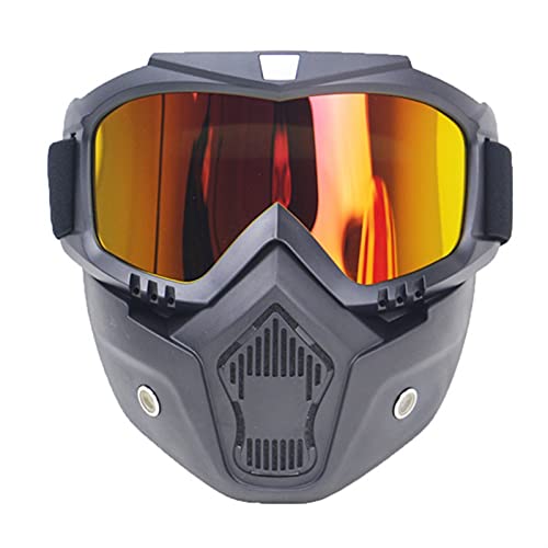 Skdvy Motorradbrille Fahrbrille Motorradbrillen mit Maske für Masque Motocross männer frauen outdoor reiten winddicht off room helme maske brille(Golden) von Skdvy
