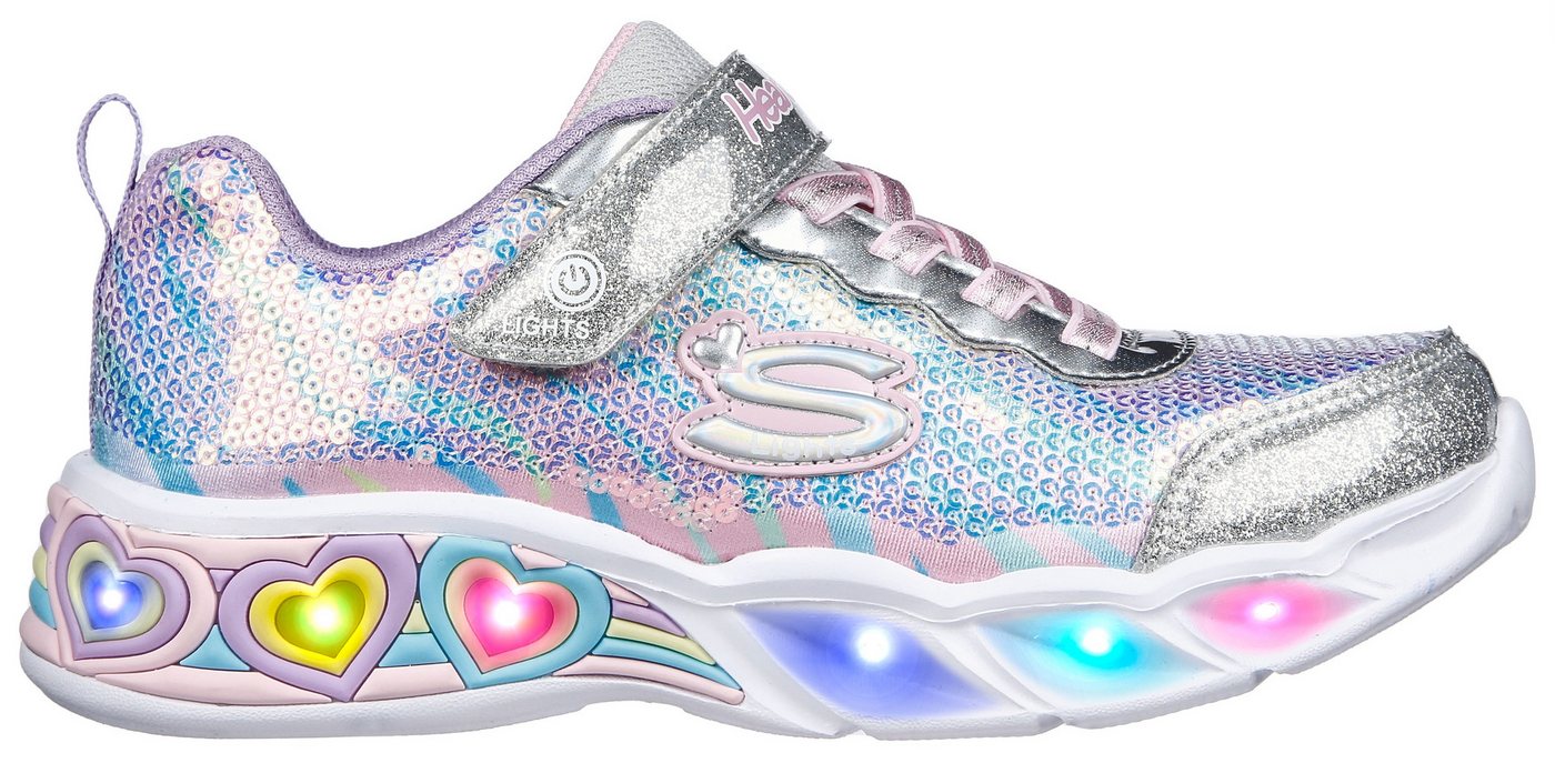 Skechers Kids SWEETHEART LIGHTS Sneaker Klettschuh, Freizeitschuh, Blinkschuh mit schimmerndem Metallic Look von Skechers Kids