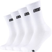 4er Pack SKECHERS Cushioned Crew Tennissocken 1000 - white 35-38 von Skechers