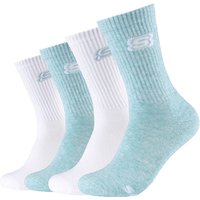 4er Pack SKECHERS Cushioned Crew Tennissocken 6061 - pastel turquoise melange 39-42 von Skechers