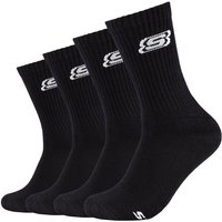 4er Pack SKECHERS Cushioned Crew Tennissocken 9999 - black 39-42 von Skechers