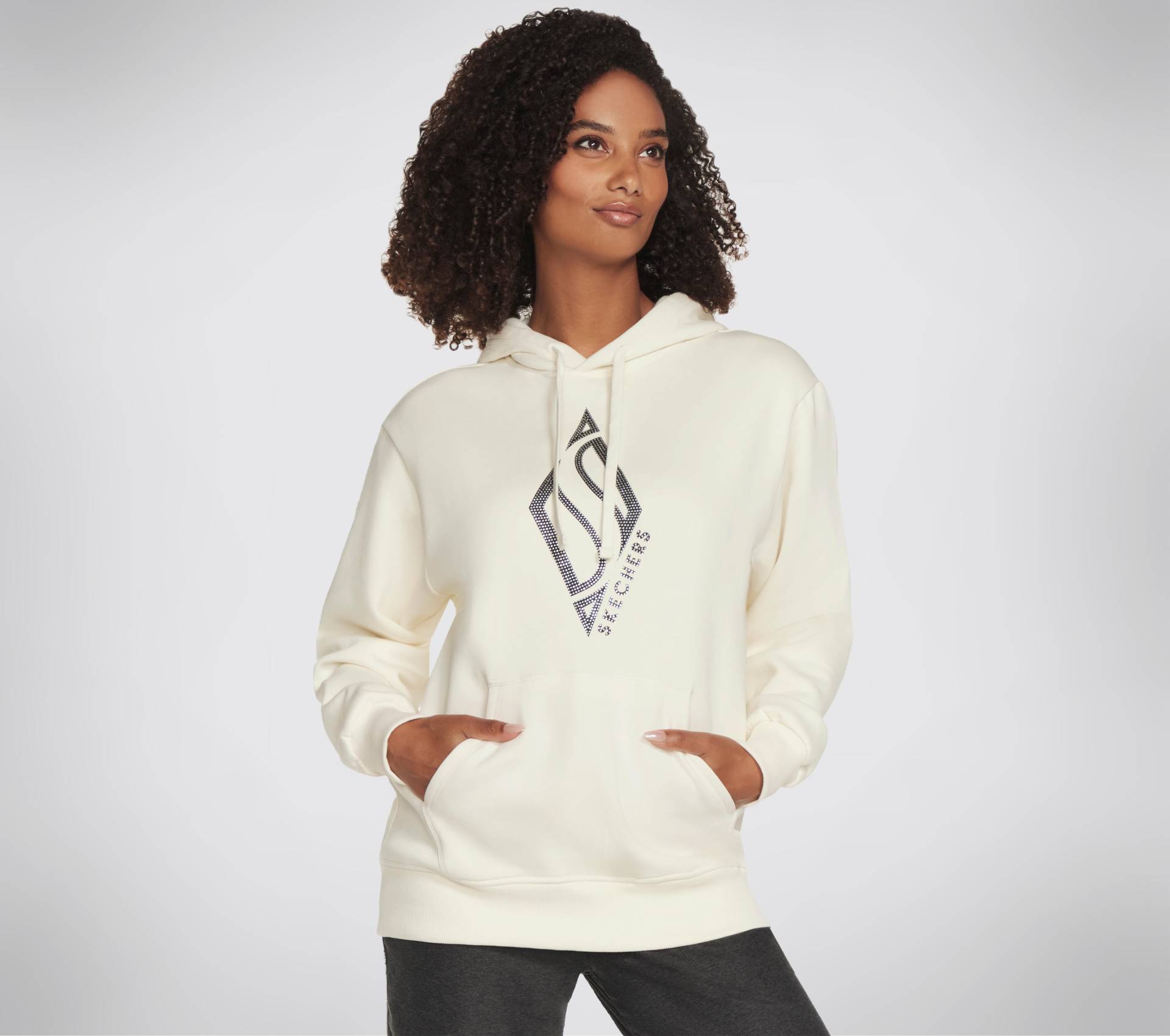 Damen SKECH-SWEATS DIAMOND SHINE HOODIE Kapuzensweats langarm Weiß von Skechers