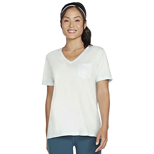 Skechers Damen Diamond Wash Hatha Tunika T-Shirt, Groß, Klarwasser Skechers Damen Diamond Wash Hatha Tunika T-Shirt, Groß, Klarwasser von Skechers