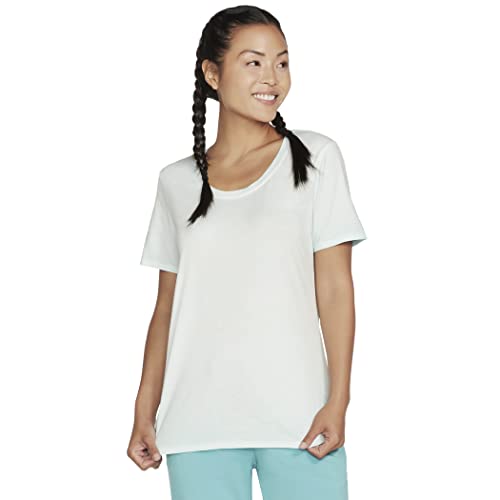 Skechers Damen Diamond Wash Hatha Tunika T-Shirt, Klein, Aqua Skechers Damen Diamond Wash Hatha Tunika T-Shirt, Klein, Aqua von Skechers