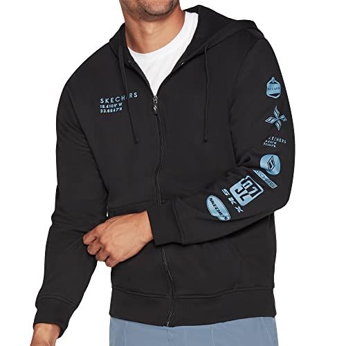 Skechers Herren Skech-Sweats Overland FZ Hoodie, black, L von Skechers