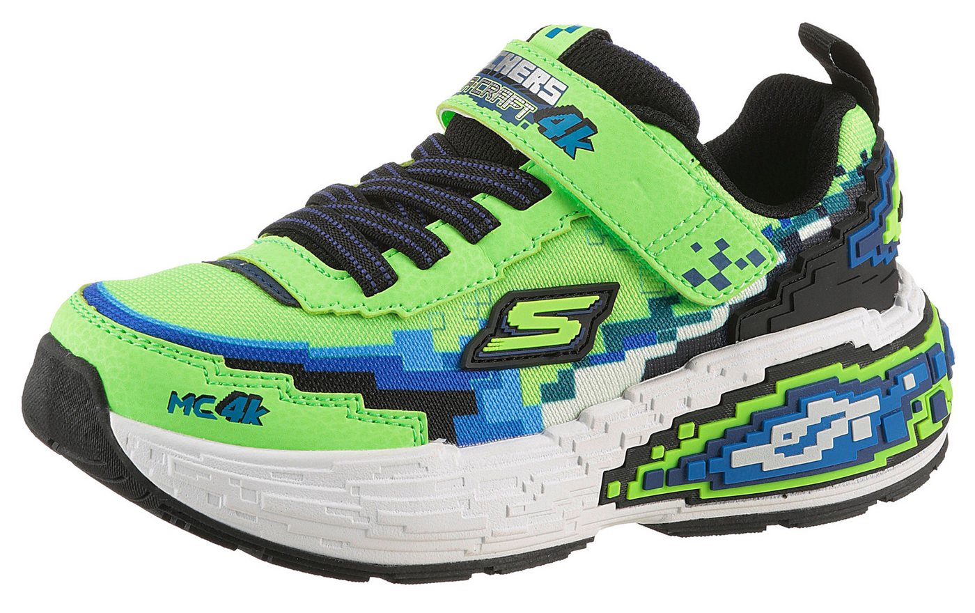 Skechers MEGA-CRAFT 4K Sneaker, Klettschuh im coolen Pixel-Look, Größenschablone zum Download von Skechers