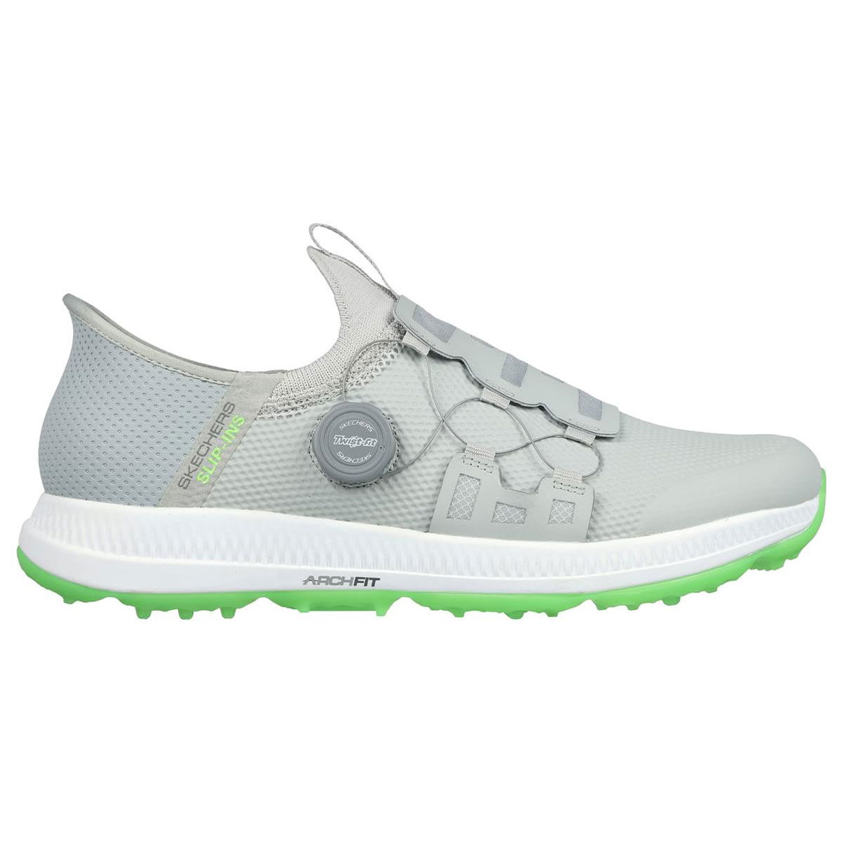 Skechers Mens Grey and Green GO GOLF Elite 5 Slip-Ins Waterproof Spikeless Golf Shoes, Size: 9 | American Golf von Skechers