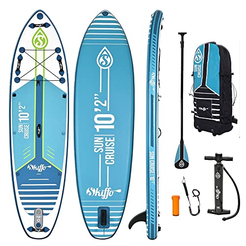 Skiffo – SUP Stand Up Paddle aufblasbar Sun Cruise 10'2 – PB-SSC102C – aufblasbares Brett, Dropstitch Doppelschicht gesichert mit Paddel, Leash, Pumpe und Transporttasche – 284 l – 310 x 84 x 15 cm von Skiffo