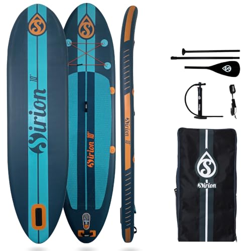 Skiffo - SUP aufblasbares Stand-Up-Paddle Sirion 10 Zoll – 305 x 81 x 15 cm Dropstitch – Komplettpaket: Paddel, Leash Pumpe, Transporttasche – bis zu 125 kg – Blau Skiffo - SUP aufblasbares Stand-Up-Paddle Sirion 10 Zoll – 305 x 81 x 15 cm Dropstitch – Komplettpaket: Paddel, Leash Pumpe, Transporttasche – bis zu 125 kg – Blau von Skiffo