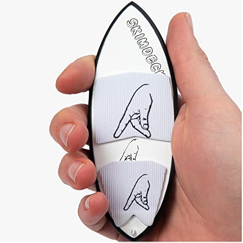 Skimdeck Fingerboard Schwimmendes Surf Skim Board für Finger (Weiß/Weiß) von Skimdeck