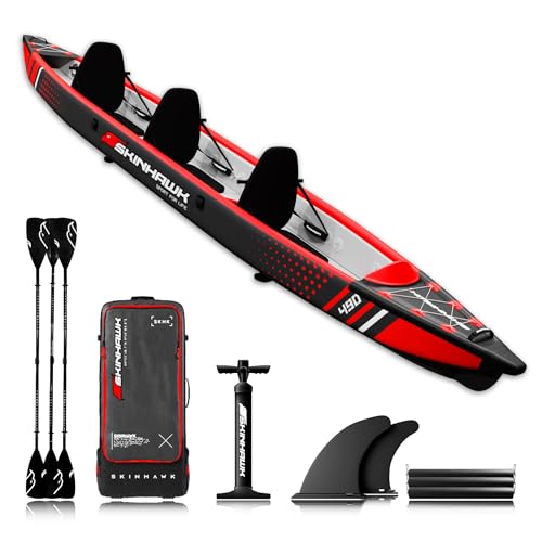 SKINHAWK Premium Drop Stitch Kajak 490 Rot, Schlauchboot, Kanu, zum Aufblasen, Adventure Kajak 490 x 85 cm SKINHAWK Premium Drop Stitch Kajak 490 Rot, Schlauchboot, Kanu, zum Aufblasen, Adventure Kajak 490 x 85 cm von Skinhawk