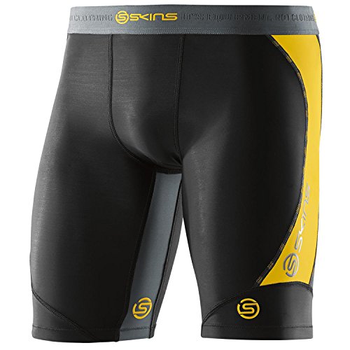 Skins Herren DNAmic Half Tights 1/2, Black/Citron, S Skins Herren DNAmic Half Tights 1/2, Black/Citron, S von Skins