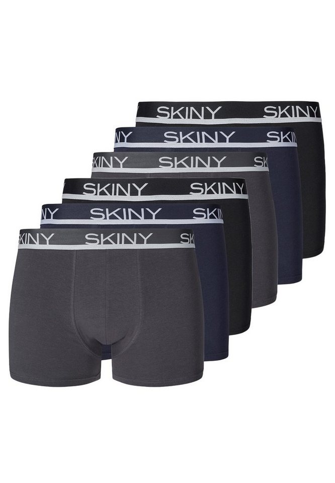 Skiny Retro Boxer 6er Pack Cotton (Spar-Set, 6-St) Retro Short / Pant - Baumwolle - Ohne Eingriff - Körpernaher Schnitt von Skiny