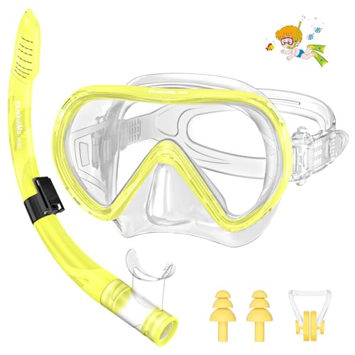 SkrekuiMa Taucherbrille mit Schnorchel Kinder, Schnorchelset Kinder Schnorchelmaske mit Faltbar Schnorchel & Verstellbarem Silikonband, Anti-Leck Anti-Fog Tauchmaske Kinder für 4-14 Jahre SkrekuiMa Taucherbrille mit Schnorchel Kinder, Schnorchelset Kinder Schnorchelmaske mit Faltbar Schnorchel & Verstellbarem Silikonband, Anti-Leck Anti-Fog Tauchmaske Kinder für 4-14 Jahre von SkrekuiMa