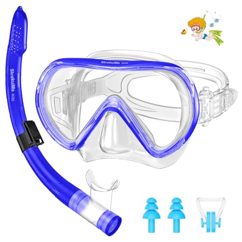SkrekuiMa Taucherbrille mit Schnorchel Kinder, Schnorchelset Kinder Schnorchelmaske mit Faltbar Schnorchel & Verstellbarem Silikonband, Anti-Leck Anti-Fog Tauchmaske Kinder für 4-14 Jahre SkrekuiMa Taucherbrille mit Schnorchel Kinder, Schnorchelset Kinder Schnorchelmaske mit Faltbar Schnorchel & Verstellbarem Silikonband, Anti-Leck Anti-Fog Tauchmaske Kinder für 4-14 Jahre von SkrekuiMa