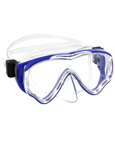 Taucherbrille Kinder mit Nasenabdeckung | Schwimmbrille Kinder Schnorchelmaske Anti-Fog Anti-Leck | Tauchmaske Kinder 180°Panorama HD Tempered Glas für Kinder 4-12 Jahre Jungen Mädchen von SkrekuiMa