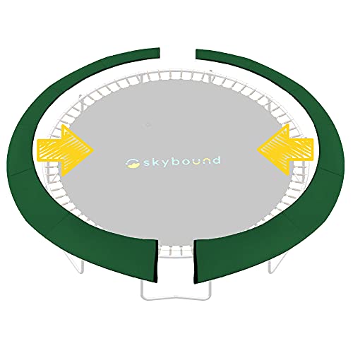 SkyBound Universal-Ersatz-Sicherheitspolster für Trampolin, 3,6 m, zweiteiliges Design für einfache Installation, dunkelgrüne Federabdeckung, passend für bis zu 17,8 cm Federn, schnelle Installation von SkyBound
