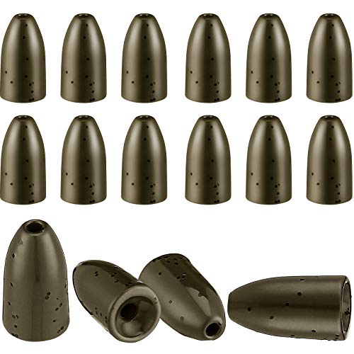 16 Stück Wolfram-Angelgewichte für Barsch, Pitching und Flip-Sinker, Größen 1/8, 1/4, 3/453.6 g Bullet Sinker, Bass Gear (1/16 Unzen) von Skylety