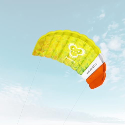 Skymonkey Airtwister 1.3 Lenkmatte inkl. Packsack & Flugschlaufen - Lenkdrachen bereits fertig angeleint, ready 2 fly, Kite mit stabilen Polyester Ripstop Material, Flugdrachen für Einsteiger geeignet von Skymonkey