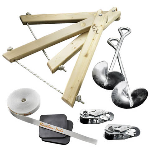 Slackline-Tools - Frameline Set - Slackline Gr 15 m metall / wood von Slackline-Tools