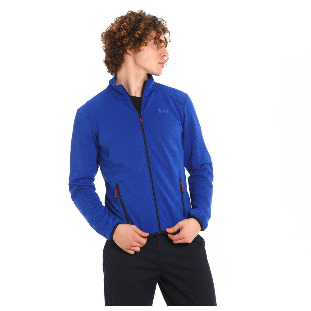 Slam Active Mid Wgt Grid Full Zip Fleece Blau S Mann von Slam