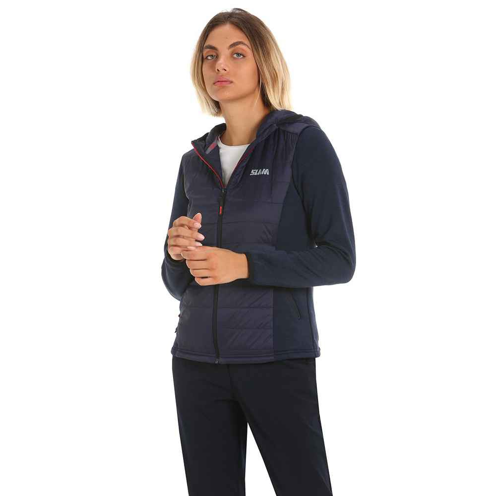 Slam Active Hood Hybrid Full Zip Fleece Blau S Frau Slam Active Hood Hybrid Full Zip Fleece Blau S Frau von Slam