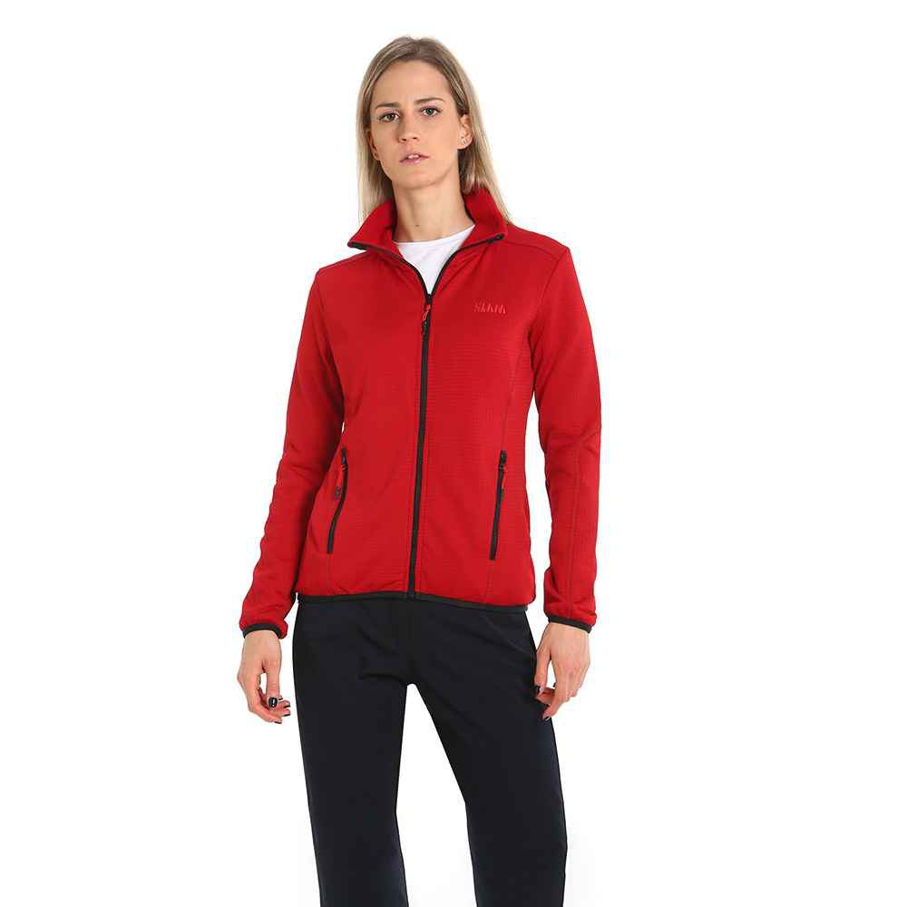 Slam Active Mid Wgt Grid Full Zip Fleece Rot L Frau von Slam