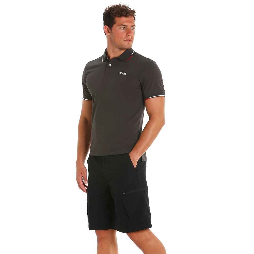 Slam Deck Lgt Pique Short Sleeve Polo Schwarz M Mann von Slam