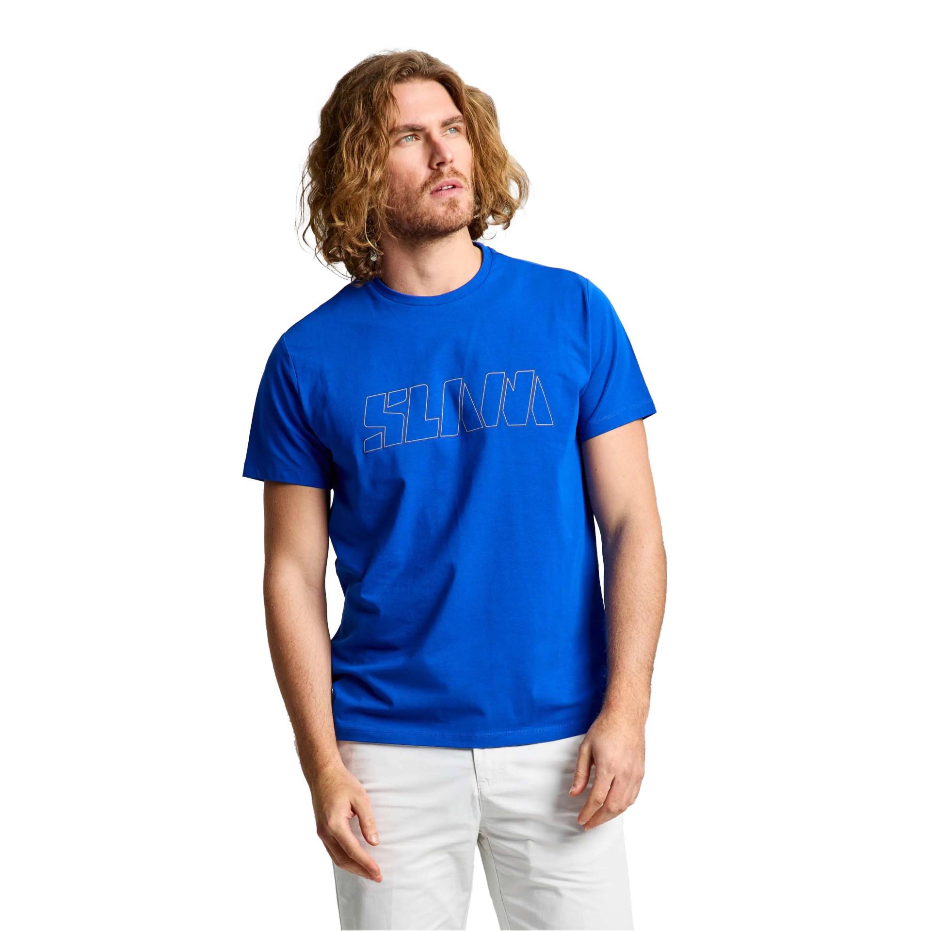 Slam Logo Short Sleeve T-shirt Blau S Mann Slam Logo Short Sleeve T-shirt Blau S Mann von Slam