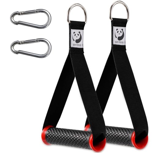 Slim Panda 2 Stück Einhandgriff, Latzug Griff für fitnessbänder Set, ideal für Workout am Seilzug, kabelzugstation oder Kraftturm, Übung, Rot… Slim Panda 2 Stück Einhandgriff, Latzug Griff für fitnessbänder Set, ideal für Workout am Seilzug, kabelzugstation oder Kraftturm, Übung, Rot… von Slim Panda